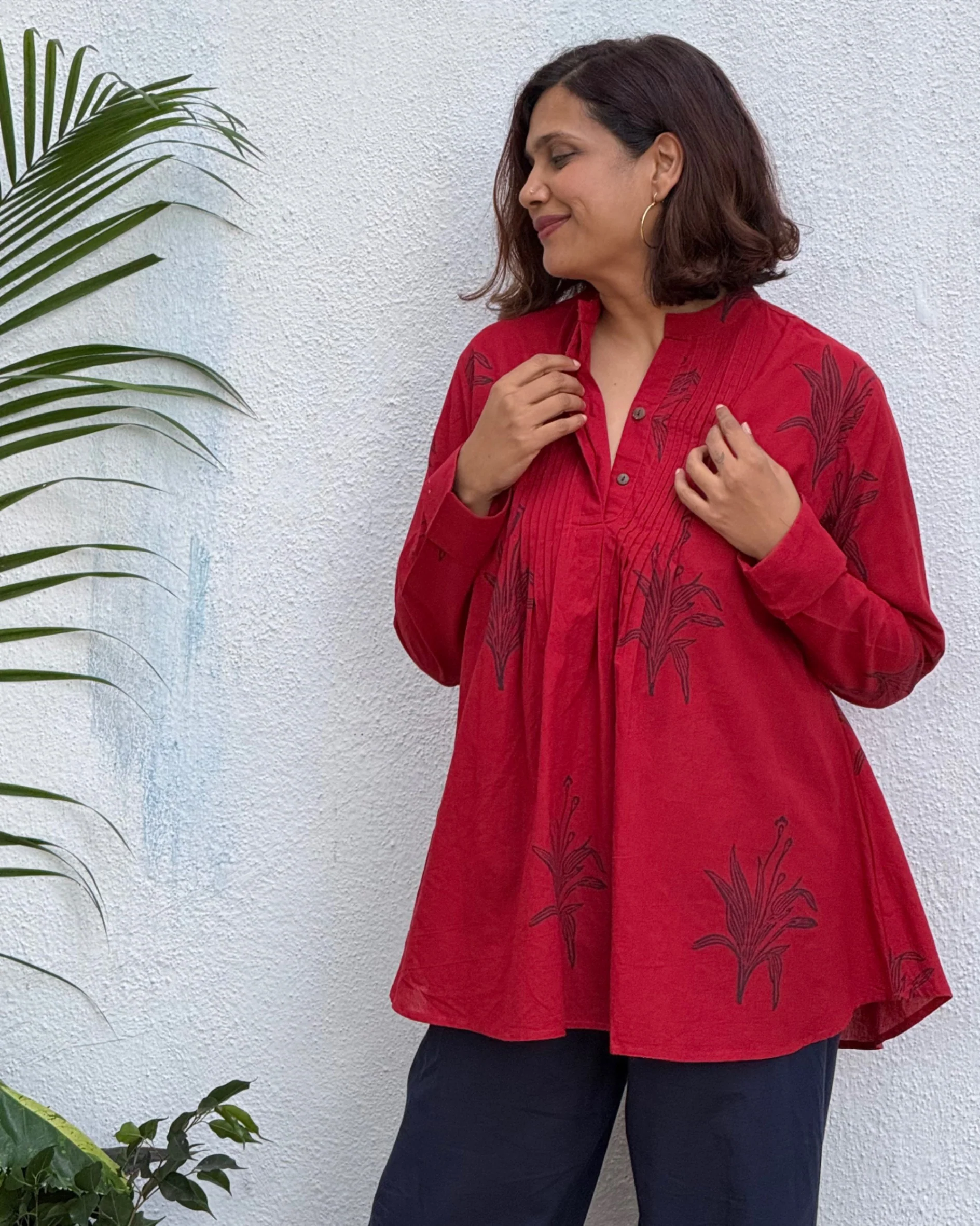 Zebaish Block Printed Cotton Kurti - Image 4