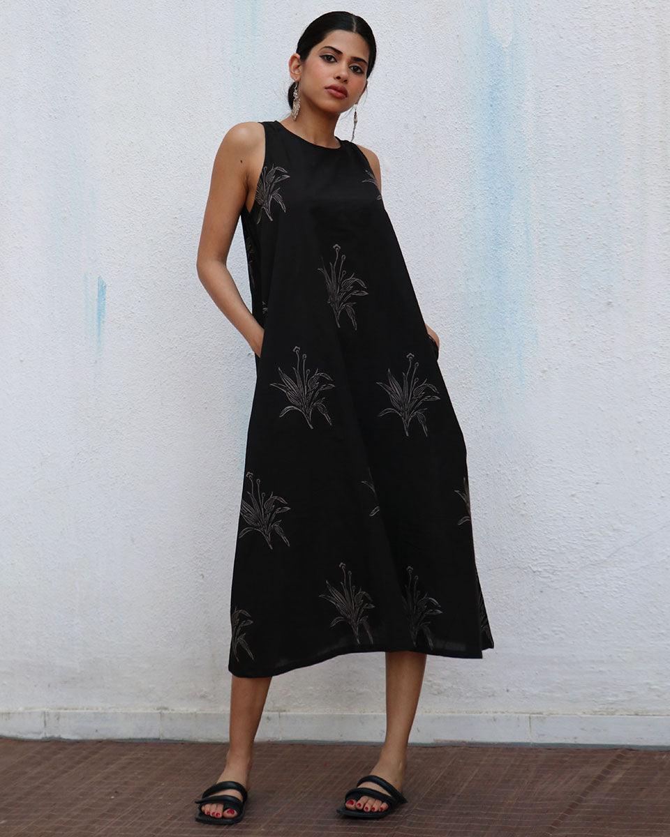 Zita Blockprinted Cotton Dress - NOMAD - Image 5