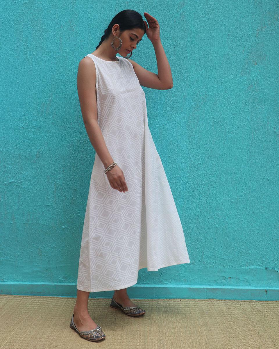 Ziva Cotton Dress - Safed - Image 10