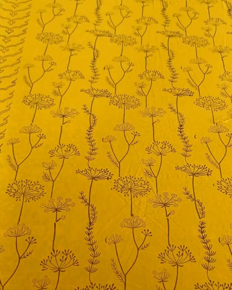 Ziya Yellow Hand Block Printed Cotton Dress-MYA - Image 3