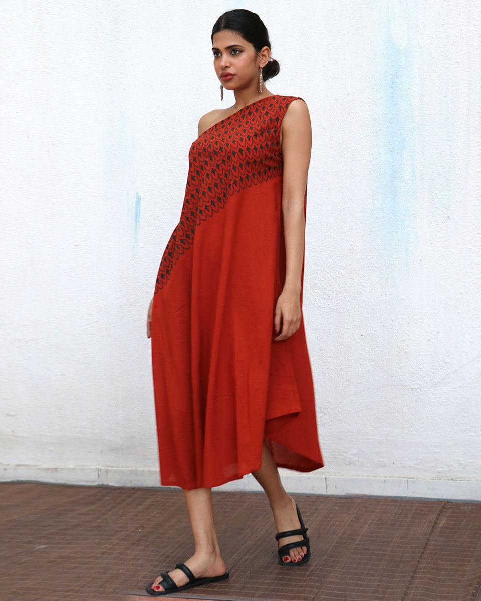 Zoe Block printed Cotton Dress - NOMAD - Image 4