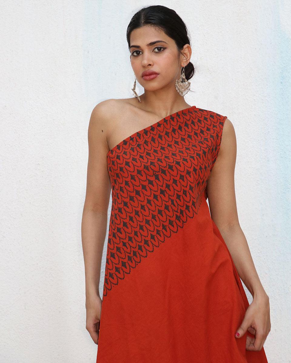 Zoe Block printed Cotton Dress - NOMAD - Image 6