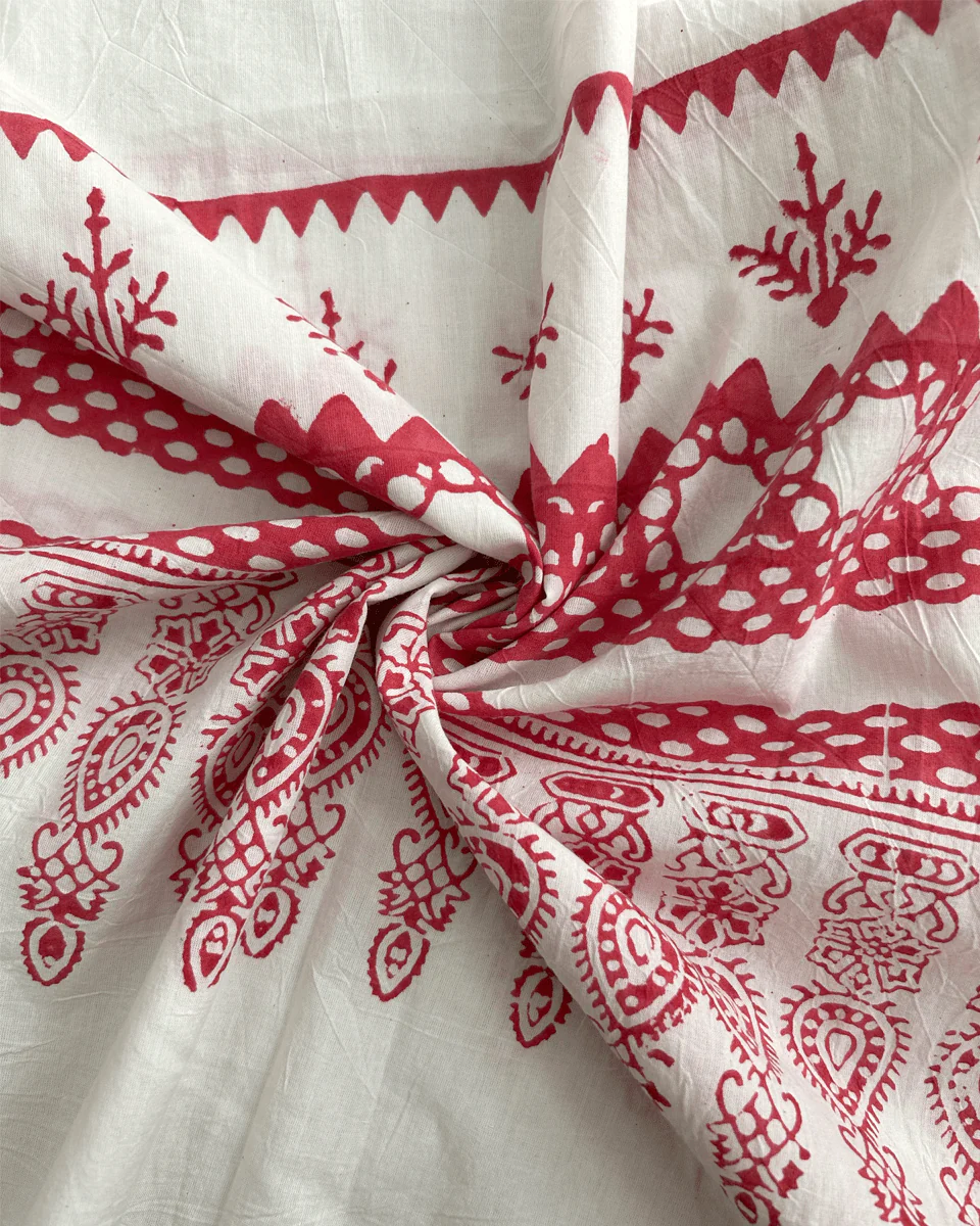 Zubeira Blockprinted Cotton Kurta Set - BGVL - Image 2