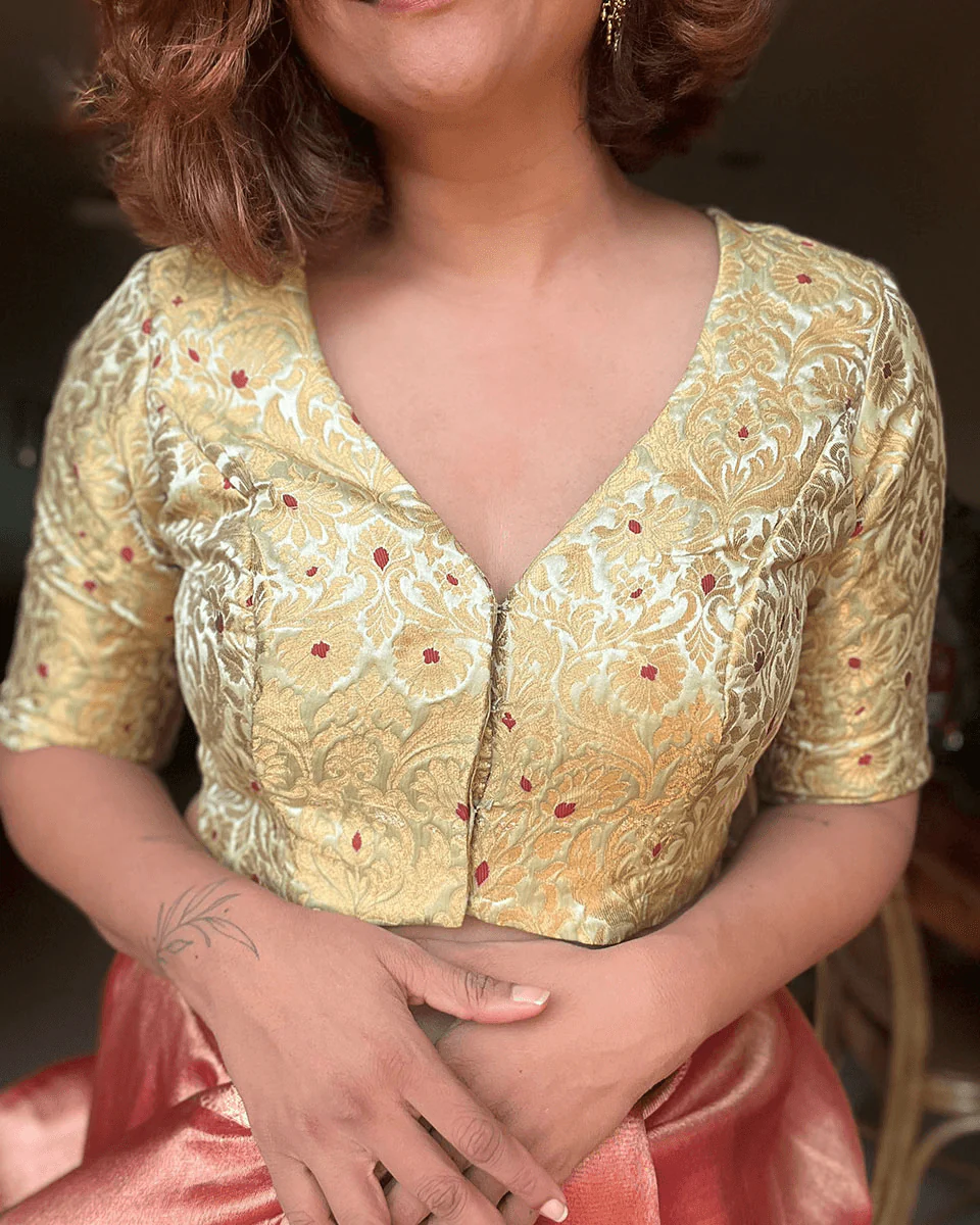 Zubeyda Khimkab Brocade Blouse - Nargiz - Image 4